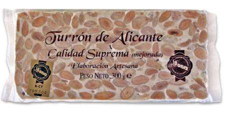 Turrón Alicante Artesano formato 200 gramos - tableta dura protegida por la Denominación de Origen