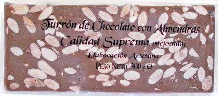 Turrón Chocolate Negro Puro con Almendras, 500 gramos