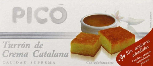 Caja de 12 unidades de Turrón de Crema Catalana 200g Pico Sin Azucares Añadidos