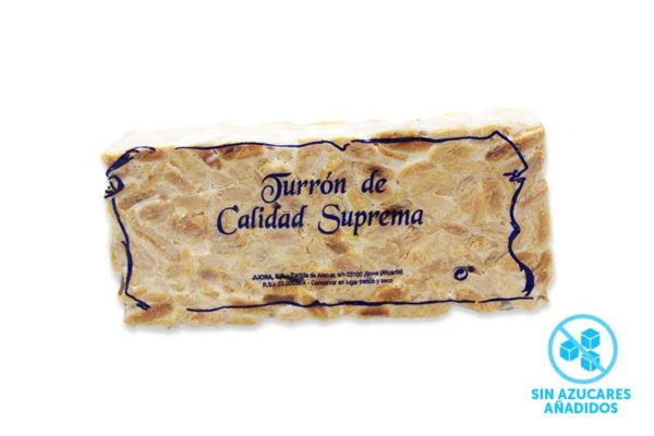 Turrón Imperial sin azúcares añadidos, tableta dura de 300 grs.